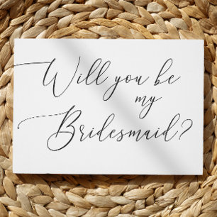Minimalistische 'Wil je mijn bruidsmeisje zijn' - Uitnodiging Briefkaart