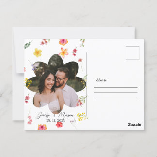 Minimalistische Wilde Bloem Botanisch met foto Bru Briefkaart