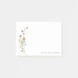 Minimalistische Wilde Bloem Persoonlijke Naam Brie Post-it® Notes
