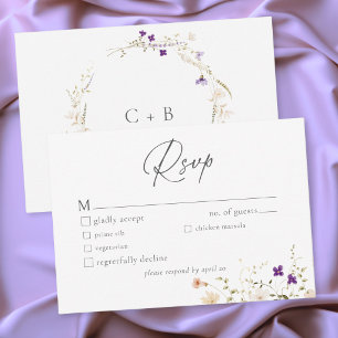 Minimalistische Wilde Bloem Romantische Botanische RSVP Kaartje