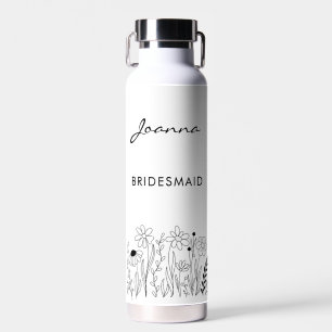 Minimalistische Wilde Bloem Schattige Bruidsmeisje Waterfles