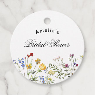 Minimalistische Wilde Bloemen Bruidsdouche Bedankjes Labels