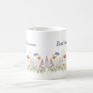 Minimalistische wilde bloemenweide mok, gepersonal koffiemok