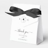 Minimalistische Wildflower Hand-getrokken Monogram Bedankdoosjes (Voorkant Zijde)