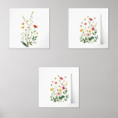 Minimalistische Wildflower set van 3Japandi Botani (Voorkant)