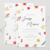 Minimalistische Wildflower Spring behuizing bruilo Kaart (Voorkant / Achterkant)