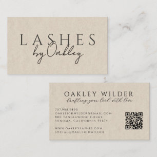 Minimalistische Wimperntechnicus QR-code Neutrale Visitekaartje