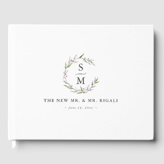 Minimalistische Winter Bruiloft Gast Boek Ideeën (Voorkant)