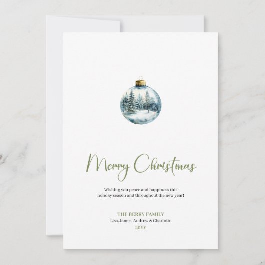 Minimalistische winter scène Kerst uitnodiging (Voorkant)