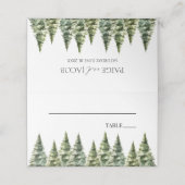 Minimalistische Winter Snowy Pine Tree Forest Wedd (Buitenkant ongevouwen)