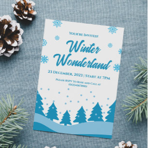 Minimalistische Winter Wonderland Feest Kaart
