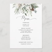 Minimalistische wintergroene bruiloft menu (Voorkant)