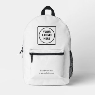Minimalistische Wit   Aangepast Zakelijk Logo Ontw Bedrukte Rugzak