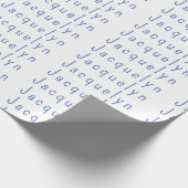 Minimalistische Wit Blauw Plain Elegante Moderne N Cadeaupapier (Hoek)