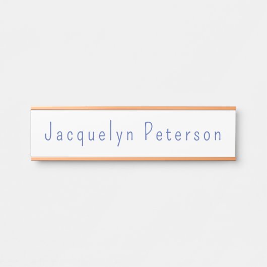 Minimalistische Wit Blauw Plain Elegante Moderne N Deurbordje (Voorkant)