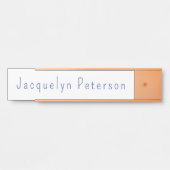 Minimalistische Wit Blauw Plain Elegante Moderne N Deurbordje (Voorkant)