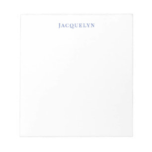 Minimalistische Wit Blauw Plain Elegante Moderne N Notitieblok