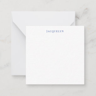 Minimalistische Wit Blauw Plain Elegante Moderne N Notitiekaartje