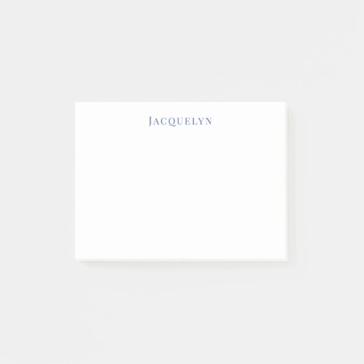 Minimalistische Wit Blauw Plain Elegante Moderne N Post-it® Notes (Voorkant)