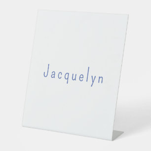 Minimalistische Wit Blauw Plain Elegante Moderne N Reclamebord Met Voetstuk