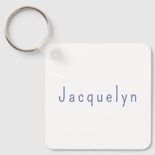 Minimalistische Wit Blauw Plain Elegante Moderne N Sleutelhanger