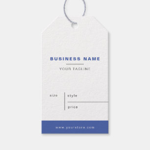 Minimalistische Wit Blauw Zakelijke Prijs Hang Lab Cadeaulabel