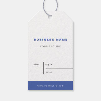 Minimalistische Wit Blauw Zakelijke Prijs Hang Lab Cadeaulabel