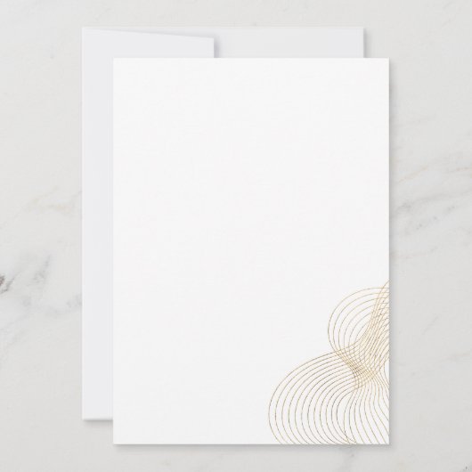 Minimalistische wit gouden geometrische bruiloft kaart (Achterkant)
