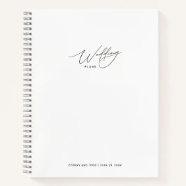 Minimalistische witbruiloftplannen notitieboek