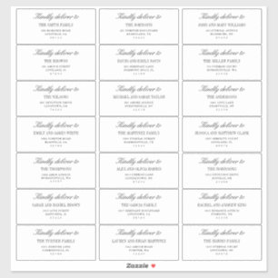 Minimalistische witte adreslabels voor huwelijksga sticker