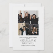 Minimalistische witte afstuderen met foto kaart (Achterkant)