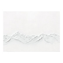 Minimalistische witte berglandschap kunstprint