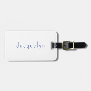 Minimalistische Witte Blau Eenvoudige Elegante Mod Bagagelabel