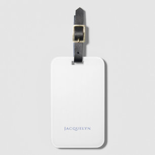 Minimalistische Witte Blau Eenvoudige Elegante Mod Bagagelabel