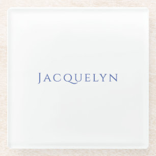 Minimalistische Witte Blau Eenvoudige Elegante Mod Glazen Onderzetter