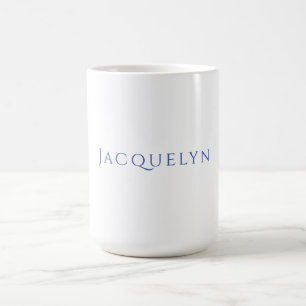 Minimalistische Witte Blau Eenvoudige Elegante Mod Koffiemok
