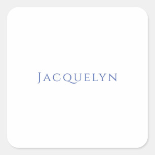 Minimalistische Witte Blau Eenvoudige Elegante Mod Vierkante Sticker