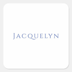 Minimalistische Witte Blau Eenvoudige Elegante Mod Vierkante Sticker