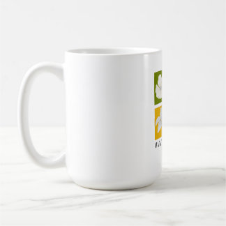Minimalistische witte bloemen Pop Art Grafisch ont Koffiemok