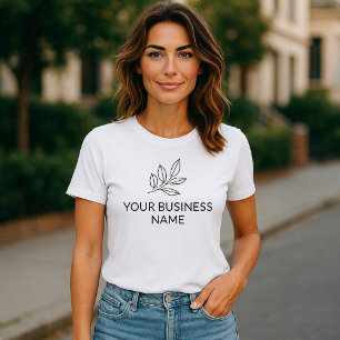 Minimalistische witte botanische kleding voor klei t-shirt