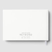 Minimalistische witte bruiloft gastenboek (Achterkant)