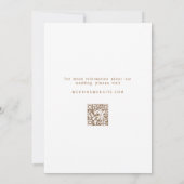 Minimalistische witte & bruine boog foto QR-code t Save The Date (Achterkant)