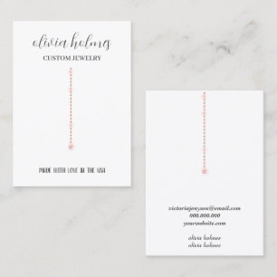Minimalistische witte diamanten sieraden visitekaartje