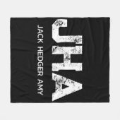 MINIMALISTISCHE WITTE DRIE LETTER MONOGRAM NAAM ZW FLEECE DEKEN (Voorkant (Horizontaal))