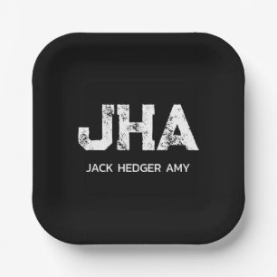 MINIMALISTISCHE WITTE DRIE LETTER MONOGRAM NAAM ZW PAPIEREN BORDJE