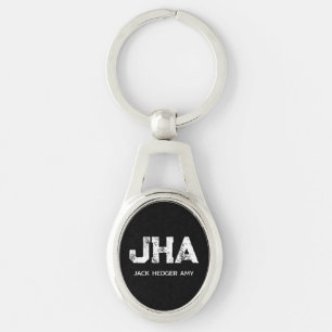 MINIMALISTISCHE WITTE DRIE LETTER MONOGRAM NAAM ZW SLEUTELHANGER