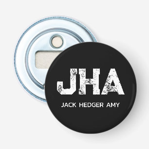 MINIMALISTISCHE WITTE DRIE LETTERS MONOGRAM NAAM Z BUTTON FLESOPENER