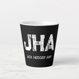MINIMALISTISCHE WITTE DRIE LETTERS MONOGRAM NAAM Z LATTE MOK