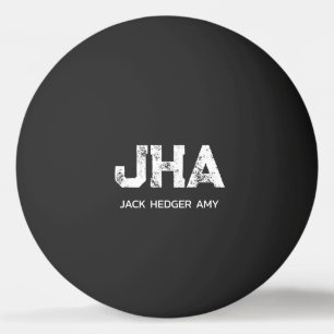 MINIMALISTISCHE WITTE DRIE LETTERS MONOGRAM NAAM Z PINGPONGBALLEN