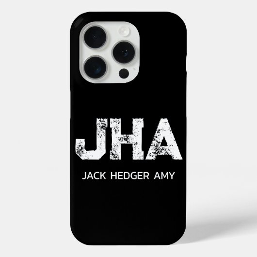 MINIMALISTISCHE WITTE DRIELETTERIGE MONOGRAM NAAM Case-Mate iPhone CASE (Achterkant)